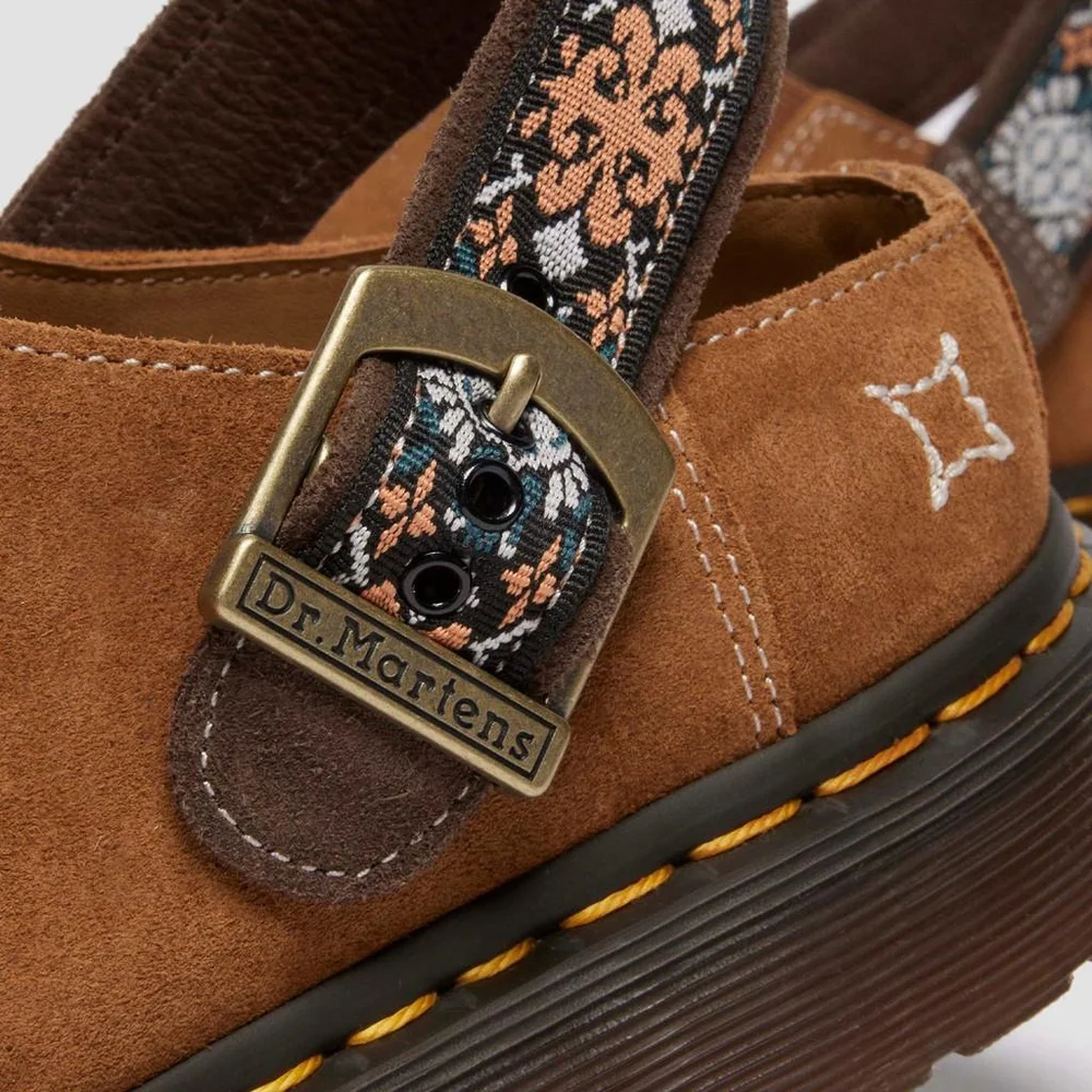 Dr. Martens Brown Isham Suede & Jacquard Mules (Womens 9/Mens 8) NWT - Picture 2 of 8